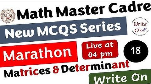 Math Master Cadre | Matrices & Determinant| Most Important MCQs |Ch-03 |New Classes|Deeply Explained