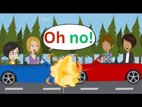 Lisa's Car crashes! | Basic English conversation | Learn English | Like English