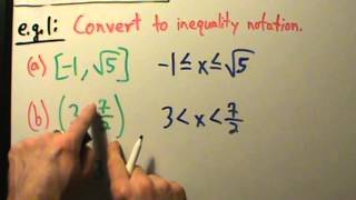 Intermediate Algebra - Interval Notation - Example 1