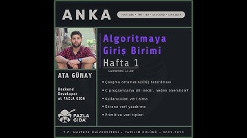 Algoritma Kampı | Ata Günay | Hafta 1