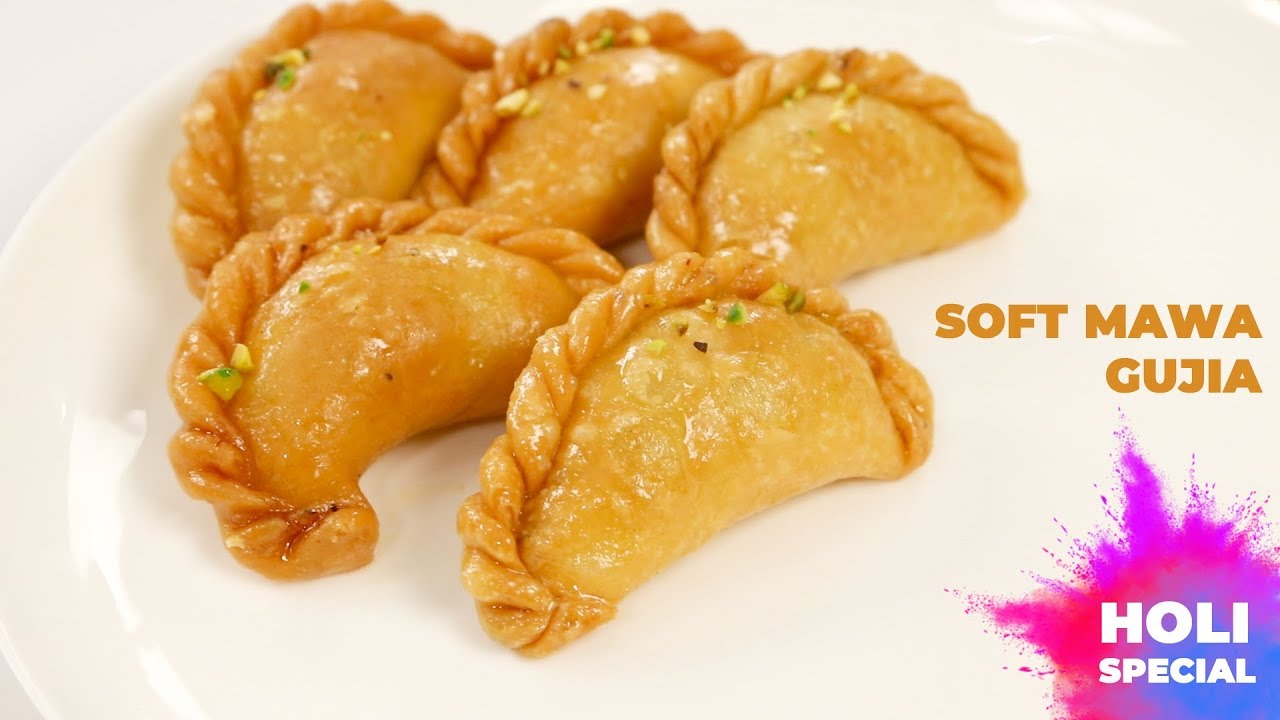 SOFT Mawa Gujiya Recipe - Holi Special Chasni wali Karanji Gujia - CookingShooking | Yaman Agarwal