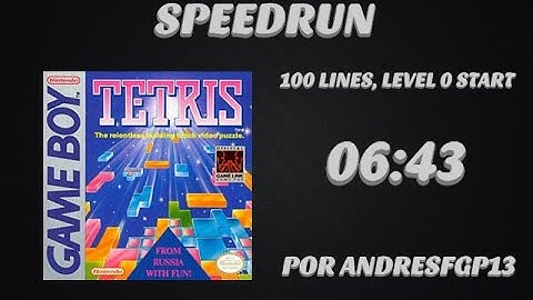 Tetris (gameboy) 100 lines, level 0 start Speedrun Former PB in 06:43 by andresfgp13