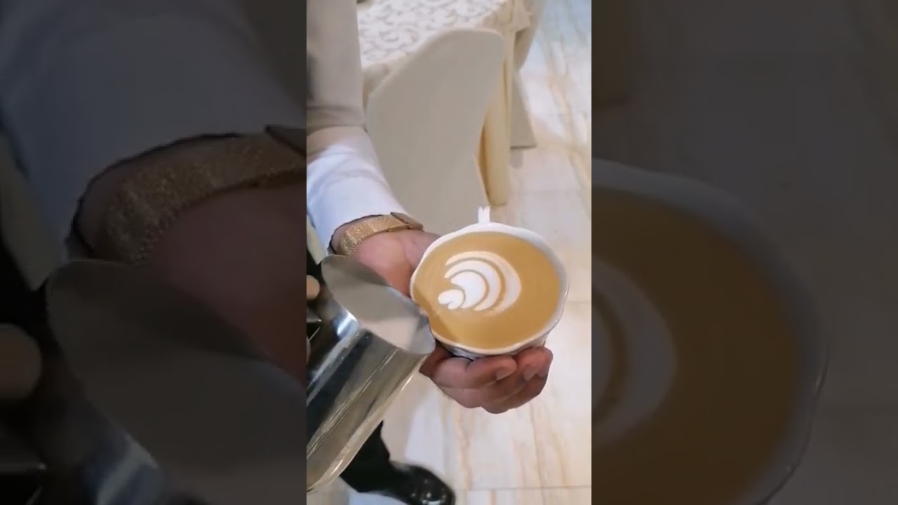 jast wow coffee art ☕🌿#barista #shorts