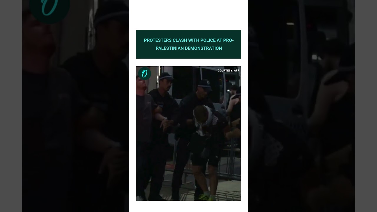 Tensions Rise as Pro-Palestinian Protest Turns Violent, Police Intervene.