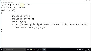 C Program to calculate Simple Interest
