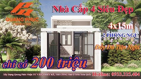 Nhà cấp 4 diện tích 4x15m với giá 200 triệu đầy đủ tiện nghi tiết kiệm nhất