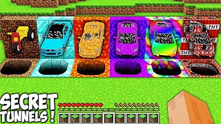 What's INSIDE the SECRET TUNNELS in Minecraft ? Which CAR IS BETTER ? NEW SECRET RAINBOW SUPERCAR !!