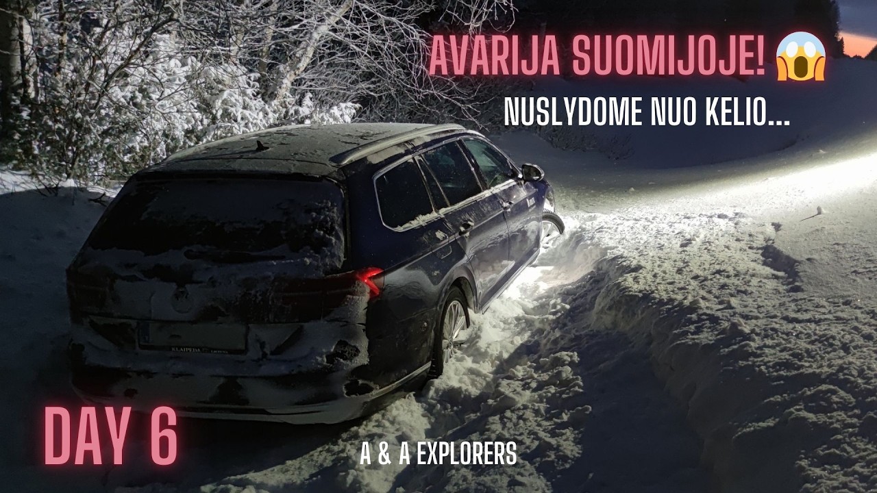 AVARIJA SUOMIJOS kelyje dėl paukščių 🕊️😱 Naktinis kabantis tiltas prie -24°C | A & A EXPLORERS 🌑