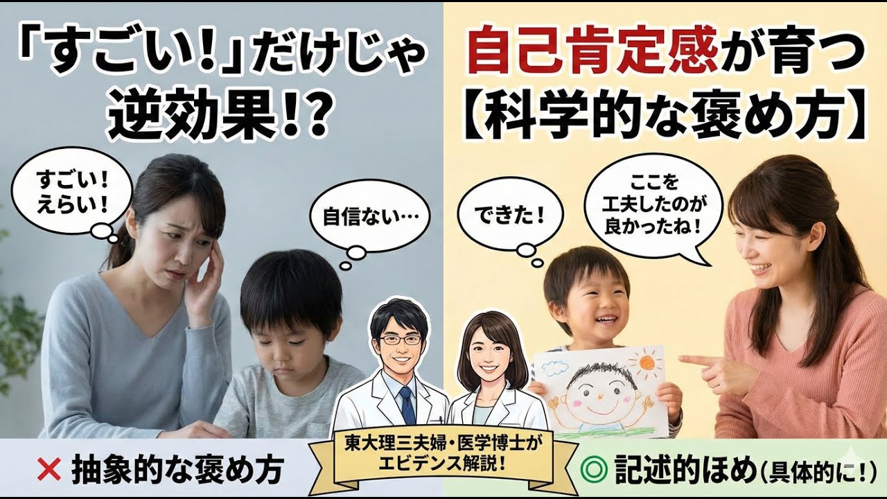 「すごい！」が子どもの自信を奪う？ほめ方の科学【自己肯定感】