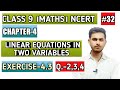 Class 9 Maths NCERT Ch-4 Exercise-4.3 Linear Equation In Two Variables Q-2,3,4 solutions