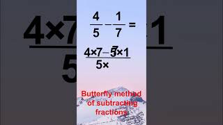 Butterfly Method for Subtracting Fractions #Shorts #math #maths #mathematics #education #learn