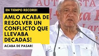 TIEMPO RECORD! EN 15 DÍAS AMLO RESOLVIÓ UN CONFLICTO DE MUCHOS AÑOS Y EL PUEBLO LO RECONOCE BITCOIN