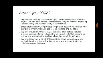 what is ooad and its advantages and disadvantages