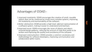 what is ooad and its advantages and disadvantages