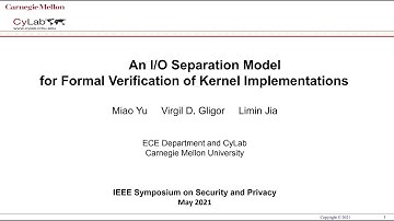 An I/O Separation Model for Formal Verification of Kernel Implementations