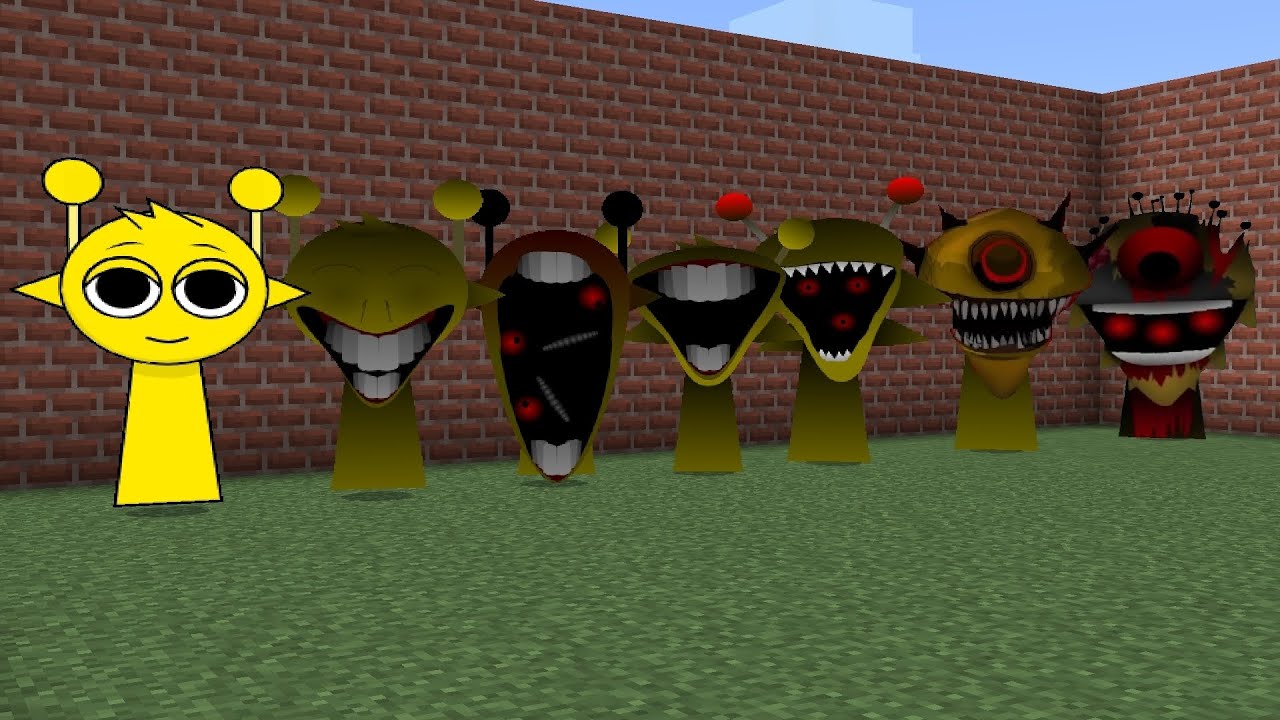 Sprunki Phase 1 - 7 Simon Incredibox Mod In Maze in Minecraft PE