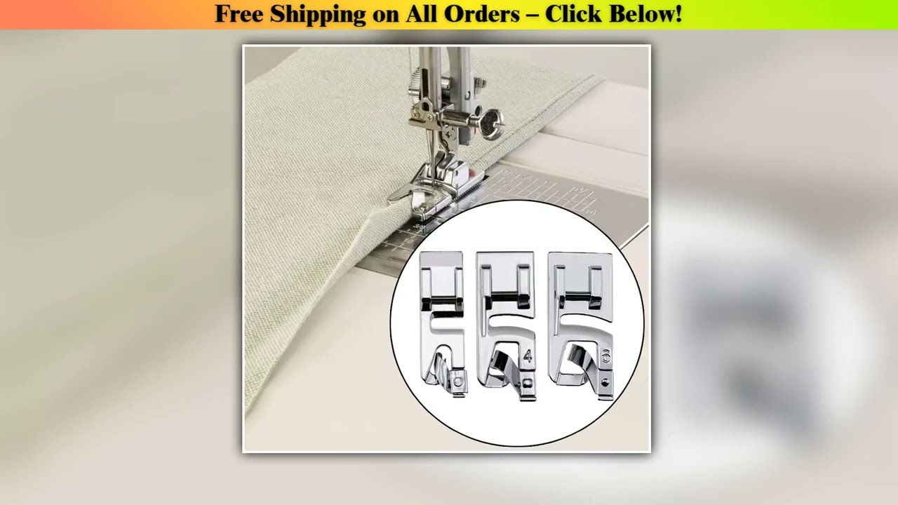 3mm, 4mm 6mm Narrow Rolled Hem Presser Foot Set for Sewing Machine Singer, Brother, Babylock,