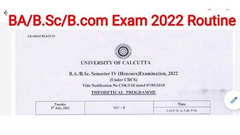 Calcutta university even semester exams Routine announced 2022 | Sem 2 and 4 exam routine | offline