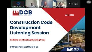 DOB's Construction Code Development Listening Session July 9, 2026 Building & Existing Building Code