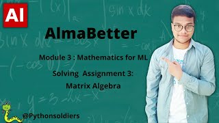 Solving AlmaBetter's Mathematics for Machine Learning Assignment 3 | Matrix Algebra Profile