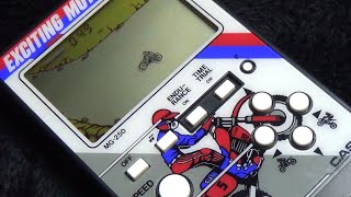 【レトロ 電子ゲーム】カシオ エキサイティングモトクロス オフロードバイク レース 液晶玩具 casio mg-250 exciting motocross lsi lcd game 1985 ブラゼ screenshot 1