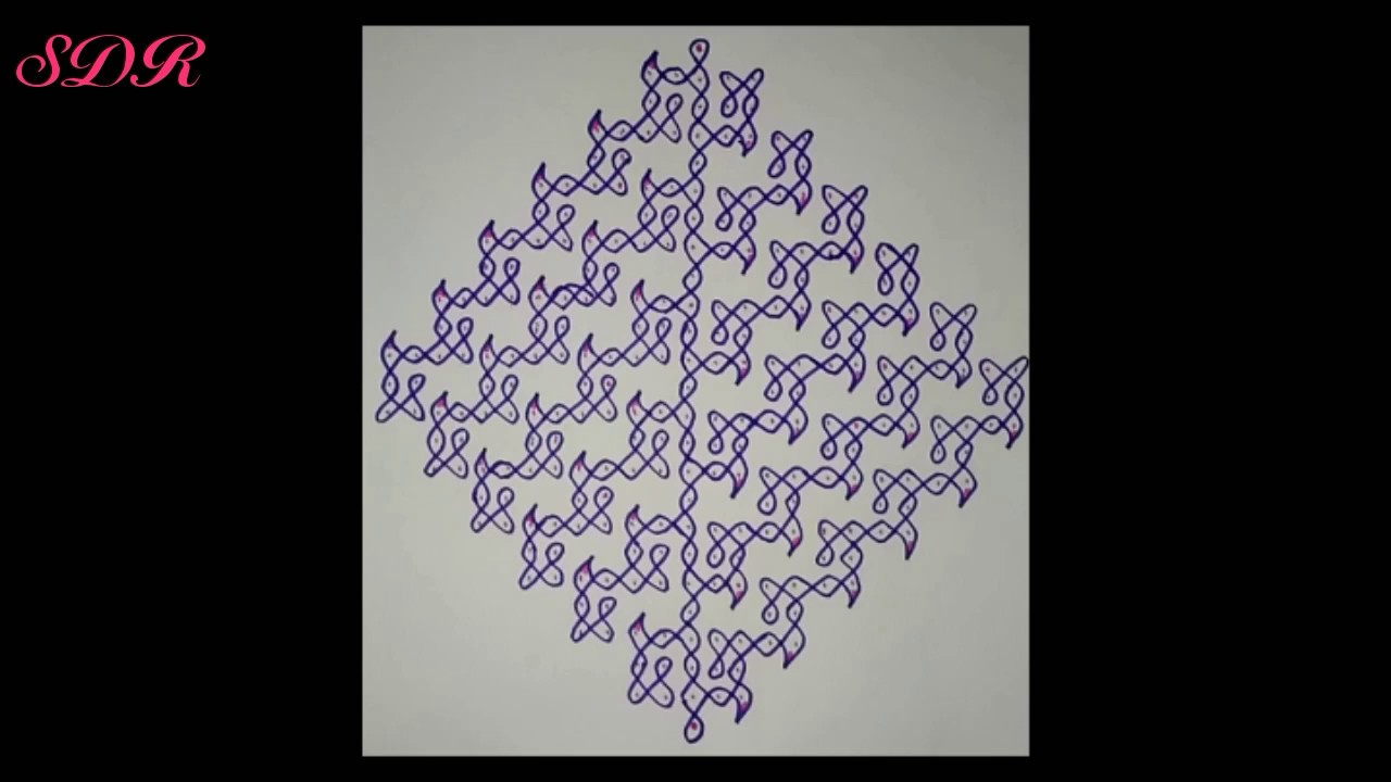 25 - 3 Straight Dots || Beautiful Sikku Kolam || Kambi Kolam || Knotted