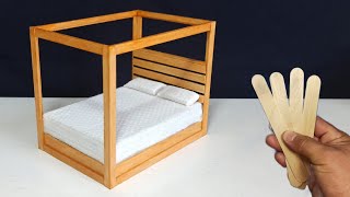 COMO HACER UNA CAMA PARA MUÑECAS - CAMA MINIATURA DE MADERA