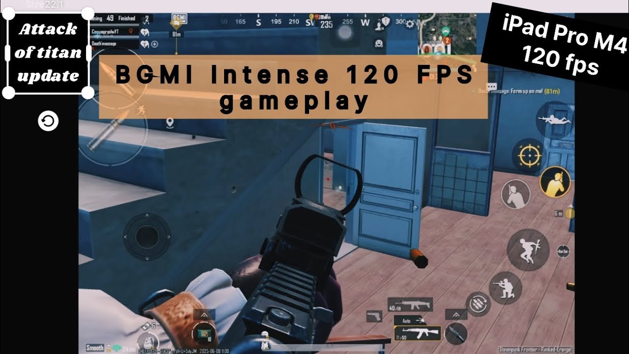 BGMI 120 FPS Intense gameplay|Attack of Titan (AOT) Update | - YouTube