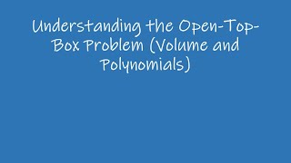 Brief overview of the open-top-box problem