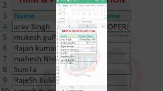 How to use trim &amp; Proper Function in excel #tipsandtricks #exceltips
