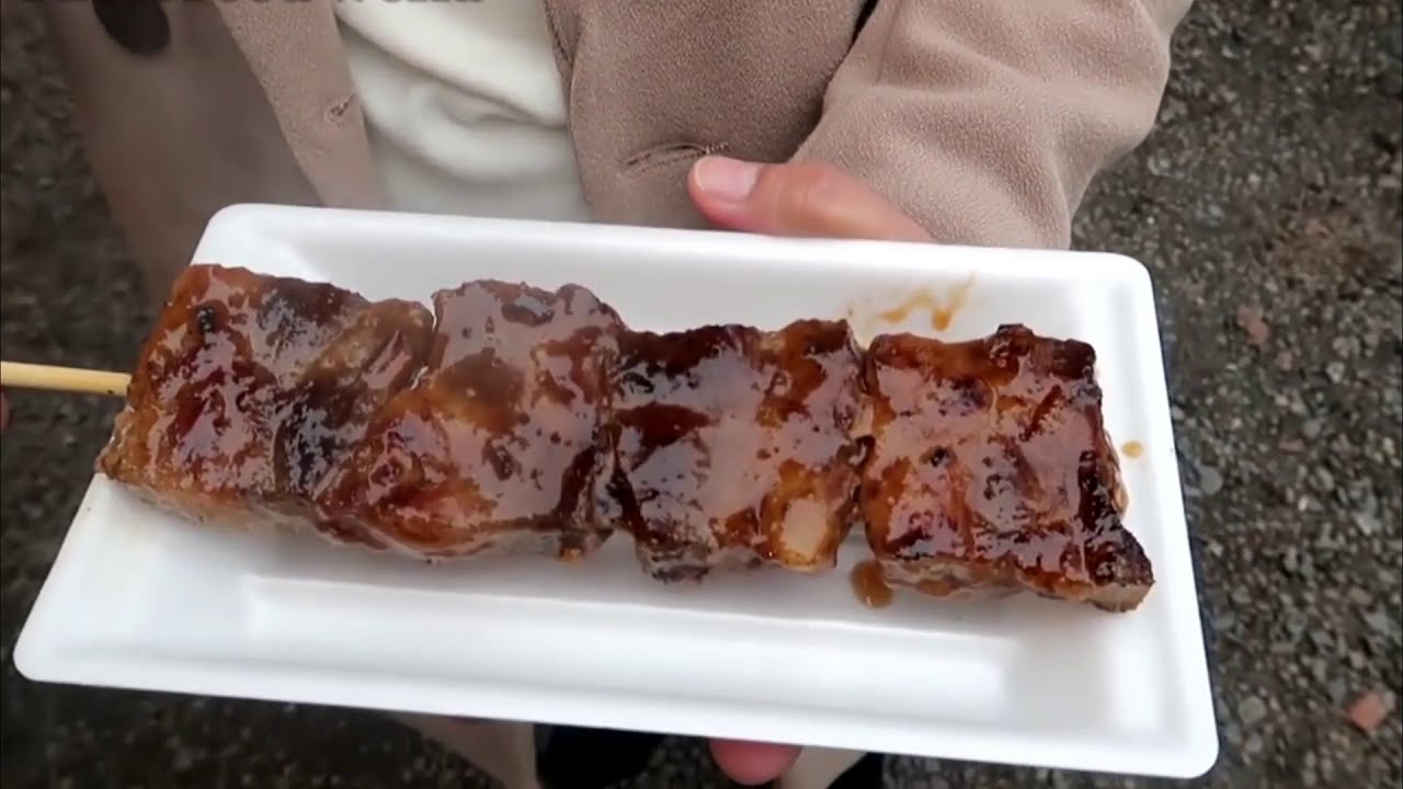 Невероятный Японский Шашлык из свинины на палочке - YouTube