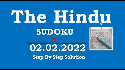 How to Solve 1 Star Hindu  Sudoku Feb 02, 2022 -  Step By Step Solution