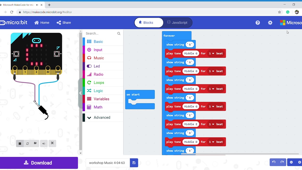 Microsoft MakeCode for micro bit Google Chrome 2563 04 04 13 12 31 ...
