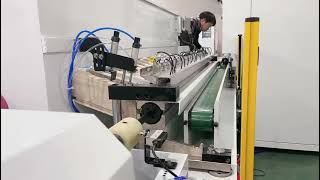 semi-auto bopp tape/duct tape slitting rewinding machine is being adjusted for our Malaysia customer