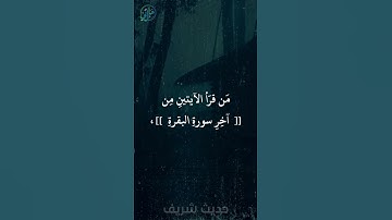 #حديث_نبوي - من قرأ الآيتين من آخر سورة البقرة l حالتي الدعوية
