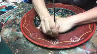 Rosemaling - Detail linework by Lise Lorentzen,  unintentional ASMR