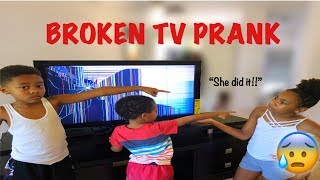 BROKEN TV PRANK ON MY SISTER!! SHE GOT MAD!!