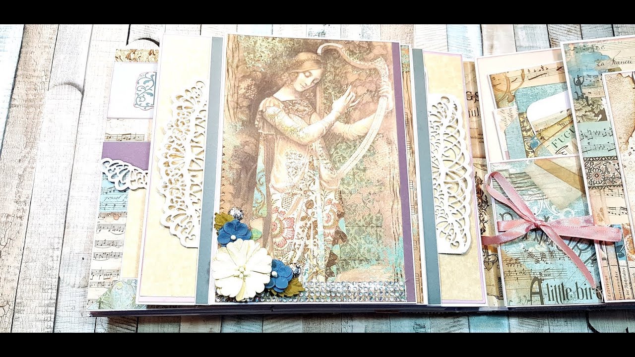 Tutorial 3/6 Stamperia Music Romance Mini Album ( CRAFTSTASH) - YouTube
