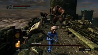 SL1 NG+6 No rolling/sprinting/blocking/parrying Taurus Demon (No rings/buffs)
Was a bit of a pussy with this one. Looking back there were probably a lot more places I couldve punished with an R2, I took a more safe route and tried to get away from him so I could bait the jump attack, which is a guaranteed 2-3 hits. Another boss where honestly there is not really anything else to talk about, the fights not particularly interesting. SL1 NG+6 No rolling/sprinting/blocking/parrying Taurus Demon (No rings/buffs)