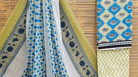 Chiffon duptta suit Bagru Hand block print By Bagru Print 9680441776