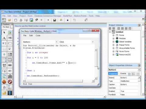 How to use the WebCombo control.