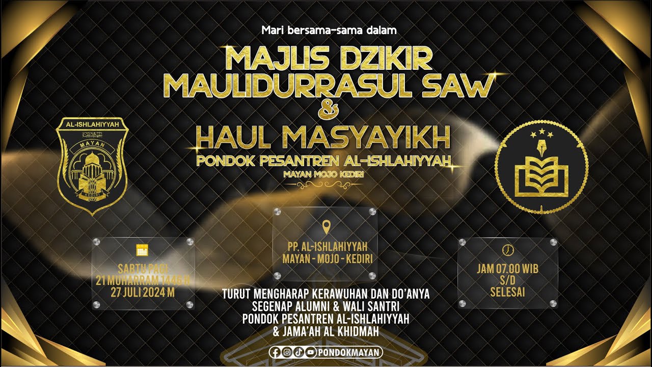 LIVE MAJLIS DZIKIR WA MAULIDURROSUL SAW & HAUL MASYAYIKH PON. PES. AL-ISHLAHIYYAH MAYAN 2024