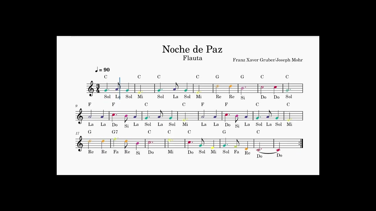 Noche de paz Flauta  Tonalidad C