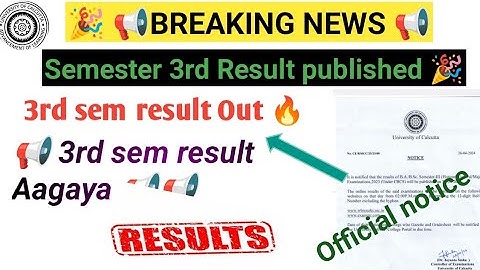 FINALLY 3rd Sem Result Out 🔥 | Cu 3rd sem result Announced | Calcutta University 3rd sem results out