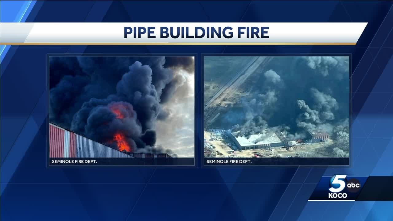 Multiple agencies respond to large fire at pipe building near Seminole ...
