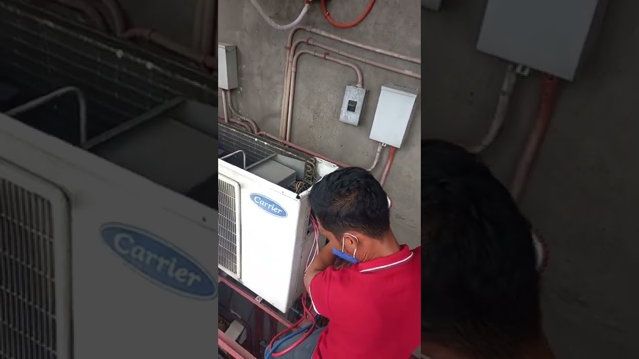 5tr ac carrier non inverter fix and charging refrigerant"lbp cot cty..