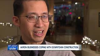 Local businesses face challenges with ongoing construction in downtown Akron