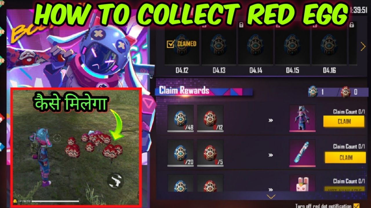 How To Collect Red Egg | Mysterious Egg Exchange | Unlimited Sunday | Get Bunny The Egg Hunter | FFA