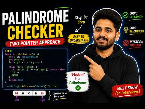 How to Check if a String is a Palindrome in JavaScript (Two Pointer Approach)