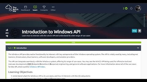 TRYHACKME Introduction to Windows API